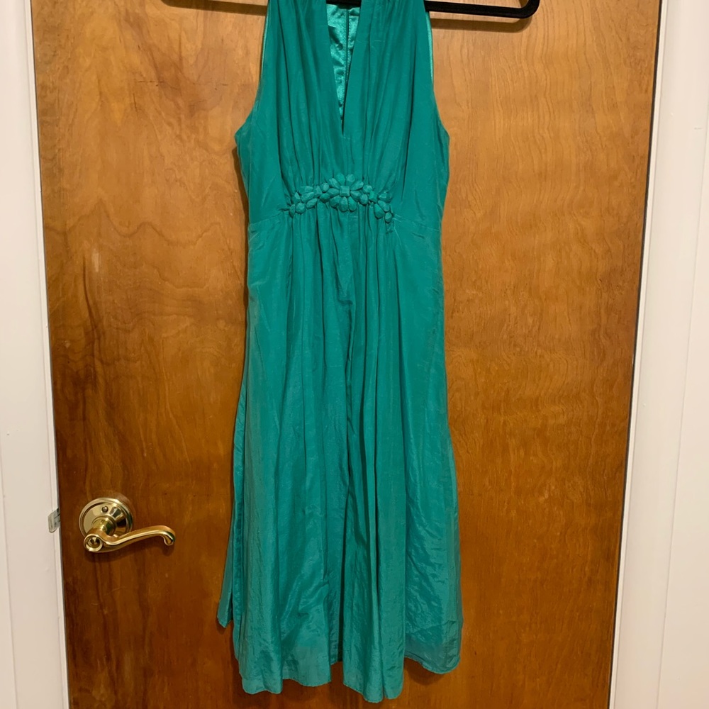 Small, cute, teal, silky dress